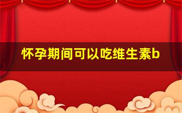 怀孕期间可以吃维生素b