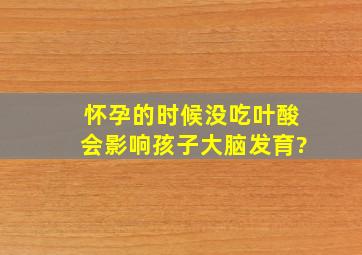 怀孕的时候没吃叶酸会影响孩子大脑发育?