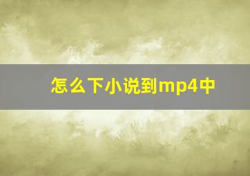 怎么下小说到mp4中