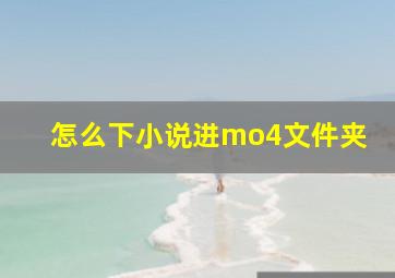 怎么下小说进mo4文件夹