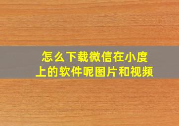 怎么下载微信在小度上的软件呢图片和视频