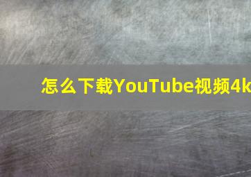 怎么下载YouTube视频4k