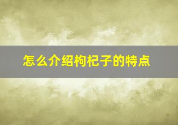 怎么介绍枸杞子的特点