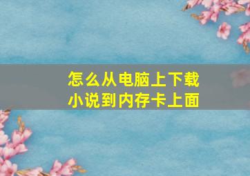 怎么从电脑上下载小说到内存卡上面