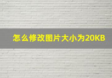 怎么修改图片大小为20KB