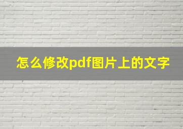 怎么修改pdf图片上的文字