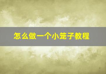 怎么做一个小笼子教程