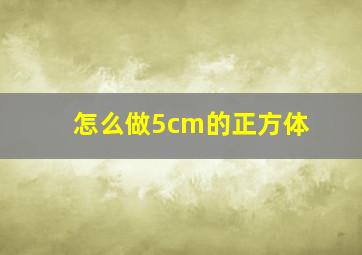 怎么做5cm的正方体