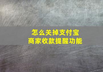 怎么关掉支付宝商家收款提醒功能