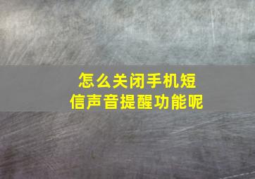 怎么关闭手机短信声音提醒功能呢