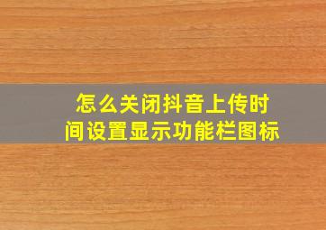 怎么关闭抖音上传时间设置显示功能栏图标