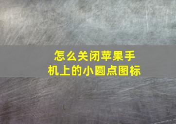 怎么关闭苹果手机上的小圆点图标