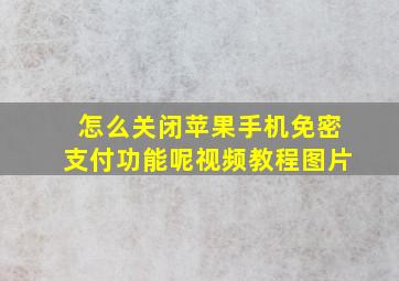 怎么关闭苹果手机免密支付功能呢视频教程图片