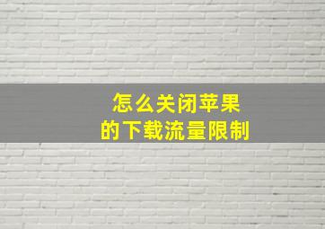 怎么关闭苹果的下载流量限制