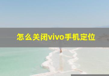 怎么关闭vivo手机定位