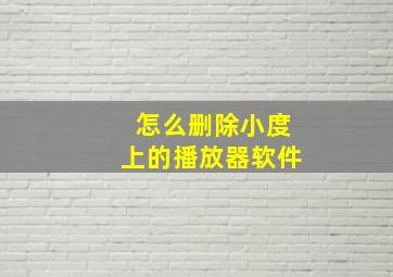 怎么删除小度上的播放器软件