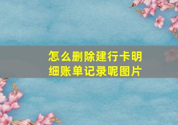 怎么删除建行卡明细账单记录呢图片