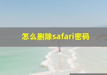 怎么删除safari密码