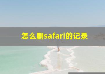 怎么删safari的记录