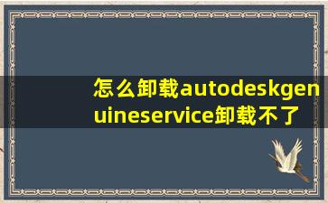 怎么卸载autodeskgenuineservice卸载不了