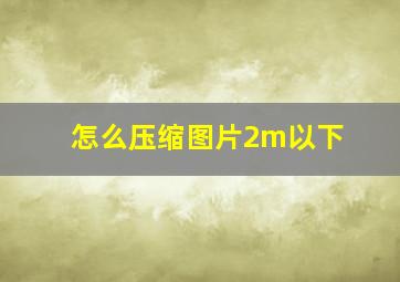 怎么压缩图片2m以下