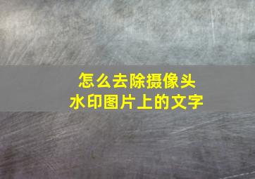 怎么去除摄像头水印图片上的文字