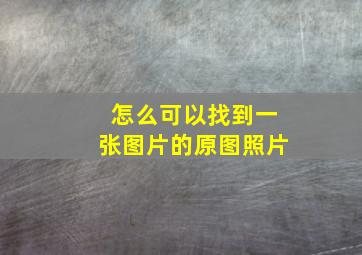 怎么可以找到一张图片的原图照片