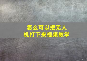 怎么可以把无人机打下来视频教学