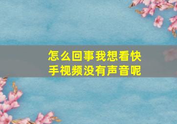 怎么回事我想看快手视频没有声音呢