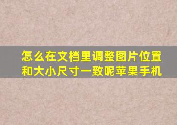 怎么在文档里调整图片位置和大小尺寸一致呢苹果手机