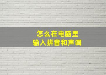 怎么在电脑里输入拼音和声调