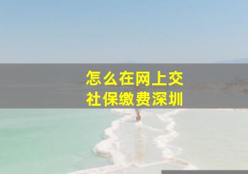 怎么在网上交社保缴费深圳