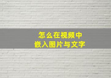 怎么在视频中嵌入图片与文字