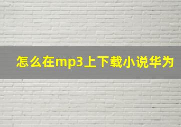 怎么在mp3上下载小说华为