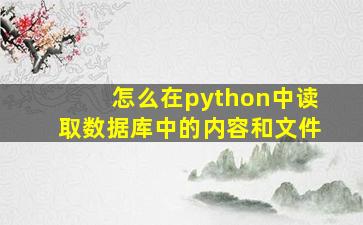 怎么在python中读取数据库中的内容和文件