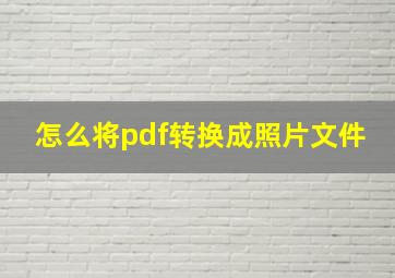 怎么将pdf转换成照片文件