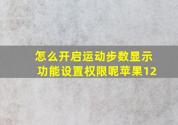 怎么开启运动步数显示功能设置权限呢苹果12