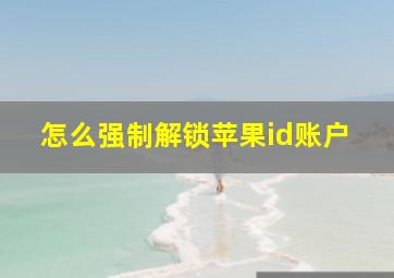 怎么强制解锁苹果id账户