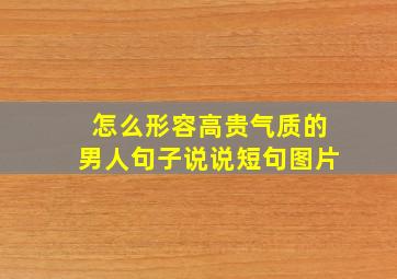 怎么形容高贵气质的男人句子说说短句图片