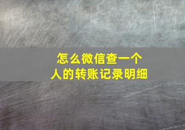 怎么微信查一个人的转账记录明细