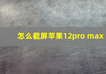 怎么截屏苹果12pro max