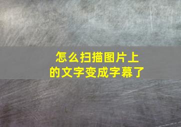 怎么扫描图片上的文字变成字幕了