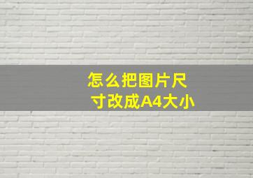 怎么把图片尺寸改成A4大小