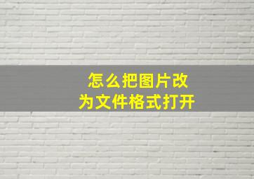 怎么把图片改为文件格式打开