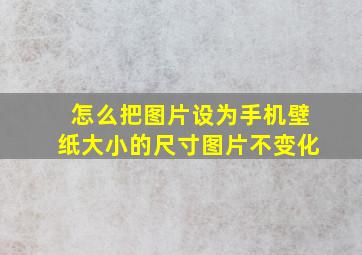 怎么把图片设为手机壁纸大小的尺寸图片不变化