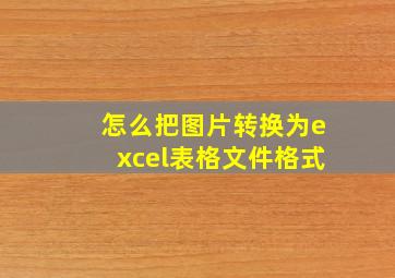 怎么把图片转换为excel表格文件格式