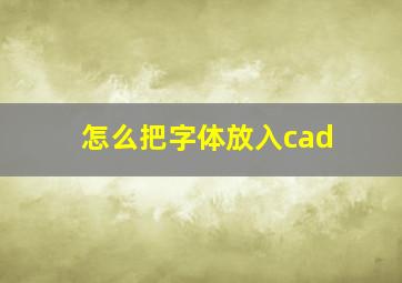 怎么把字体放入cad