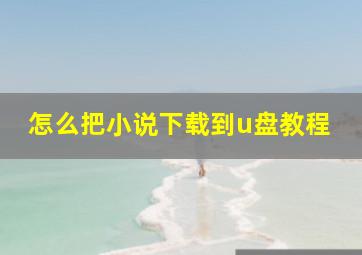 怎么把小说下载到u盘教程