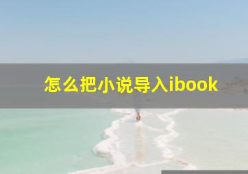 怎么把小说导入ibook