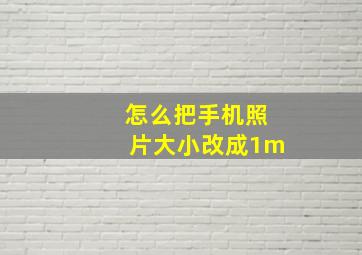 怎么把手机照片大小改成1m